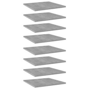 VidaXL Wandschappen 8 st 40x40x1,5 cm spaanplaat betongrijs
