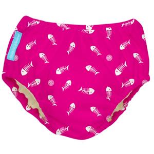 Babybum Charlie Banana 2-in-1 Zwemluier en Oefenbroekje- Fish Sticks on Hot Pink - Maat M (7-9 kilo)