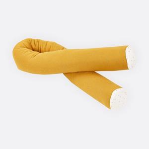 KraftKids Nestchenschlange »Musselin goldene Punkte auf Gelb«, 100% Baumwolle Länge 140 cm