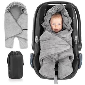 Zamboo Fußsack »Grau«, Baby Einschlagdecke mit Füßen - Somner - leichte Decke für Babyschale / Maxi Cosi, Autositze und Kinderwagen Babywanne - mit Kapuze und Tasche