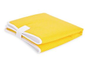 KraftKids Wickelauflage »weiße Punkte auf Gelb«, Reisewickelunterlage aus 3 Stoffsichten, 100% Baumwolle, Innen wasserundurchlässig, faltbar mit Klettverschluss