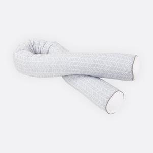 KraftKids Nestchenschlange »weiße Feder Muster auf Grau«, 100% Baumwolle Länge: 100 cm