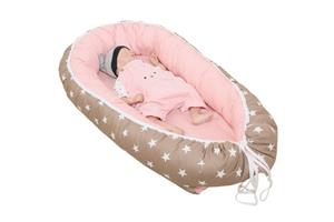 ULLENBOOM Bettnestchen »Baby Cocoon “Sand Eichhörnchen” 55x95 cm als Babynest & Kuschelnest (Made in EU) «, (1-tlg), Aus Baumwolle & Polyester, ideal als Reisebett, Desi