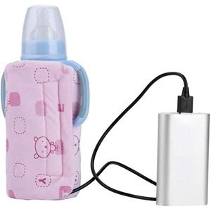 GLiving Babyflaschenwärmer Flaschenwärmer Tasche, Tragbarer USB Elektrische Warmhaltetasche Isoliertasche Für Babyflaschen Kühler Für Outdoor Reisen Unterwegs, BPA-freier Baby