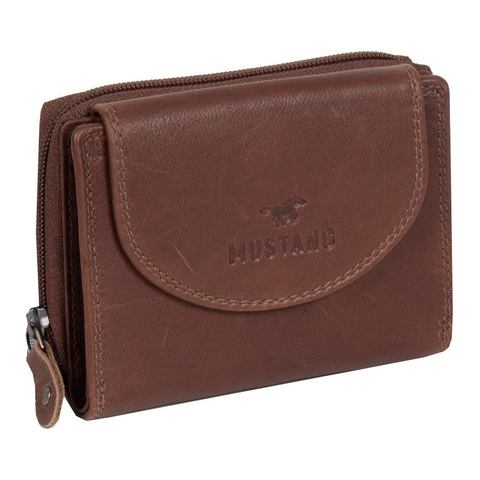 Mustang Portemonnee Udine leather wallet top opening in een praktisch formaat