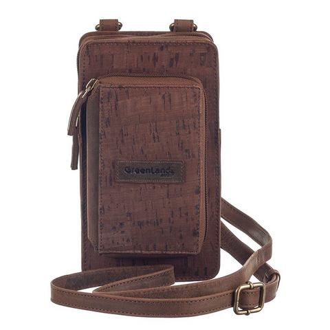 GreenLand Nature Gsm-tasje NATURE leather-cork met opgestikte portemonnee