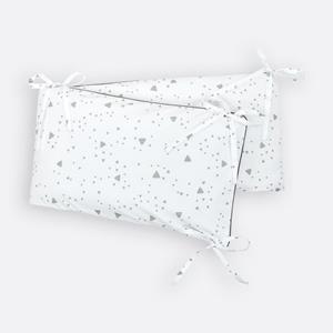 KraftKids Bettnestchen »abgerundete Dreiecke grau«, für 120x60 cm Bett, 100% Baumwolle, abnehmbarer Bezug, Befestigungsbänder, drei Füllkissen