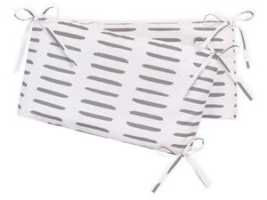 KraftKids Bettnestchen »graue Striche auf Weiß«, für 120x60 cm Bett, 100% Baumwolle, abnehmbarer Bezug, Befestigungsbänder, drei Füllkissen