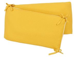 KraftKids Bettnestchen »Waffel Piqué mustard«, für 120x60 cm Bett, 100% Baumwolle, abnehmbarer Bezug, Befestigungsbänder, drei Füllkissen