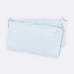 KraftKids Bettnestchen »weiße Feder Muster auf Blau«, für 120x60 cm Bett, 100% Baumwolle, abnehmbarer Bezug, Befestigungsbänder, drei Füllkissen