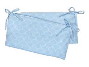 KraftKids Bettnestchen »weiße Halbkreise auf Pastelblau«, für 120x60 cm Bett, 100% Baumwolle, abnehmbarer Bezug, Befestigungsbänder, drei Füllkissen