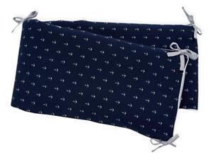 KraftKids Bettnestchen »Musselin dunkelblau Anker«, für 120x60 cm Bett, 100% Baumwolle, abnehmbarer Bezug, Befestigungsbänder, drei Füllkissen