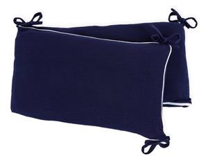 KraftKids Bettnestchen »Musselin dunkelblau«, für 120x60 cm Bett, 100% Baumwolle, abnehmbarer Bezug, Befestigungsbänder, drei Füllkissen