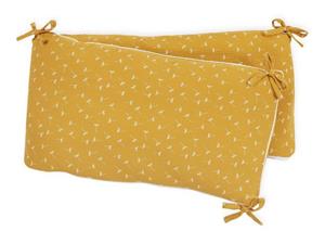 KraftKids Bettnestchen »Musselin gelb Pusteblumen«, für 120x60 cm Bett, 100% Baumwolle, abnehmbarer Bezug, Befestigungsbänder, drei Füllkissen