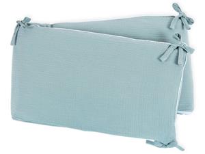 KraftKids Bettnestchen »Musselin mint«, für 140x70 cm Bett, 100% Baumwolle, abnehmbarer Bezug, Befestigungsbänder, drei Füllkissen