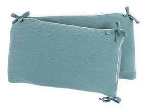 KraftKids Bettnestchen »Musselin nilblau«, für 120x60 cm Bett, 100% Baumwolle, abnehmbarer Bezug, Befestigungsbänder, drei Füllkissen