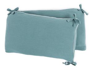 KraftKids Bettnestchen »Musselin nilblau«, für 140x70 cm Bett, 100% Baumwolle, abnehmbarer Bezug, Befestigungsbänder, drei Füllkissen