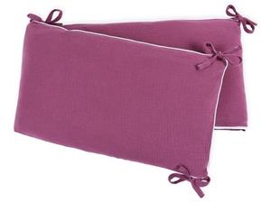 KraftKids Bettnestchen »Musselin purpur«, für 120x60 cm Bett, 100% Baumwolle, abnehmbarer Bezug, Befestigungsbänder, drei Füllkissen