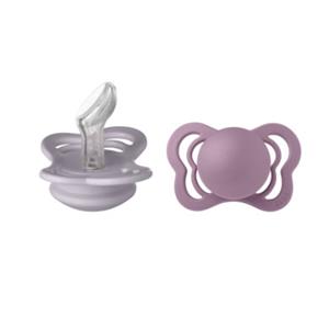 BIBS Fopspeen Couture Fossil Grey & Mauve Silicone 0-6 maanden, 2st.