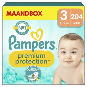 Pampers Premium Protection, Gr. 3 Midi, 6-10kg, Monatsbox (1x 204 Windeln)
