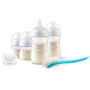 Philips Avent Babyflasche »Natural Response Starter-Set für Neugeborene SCD838/11«, 4 Flaschen, ultra soft Schnuller und Flaschenbürste