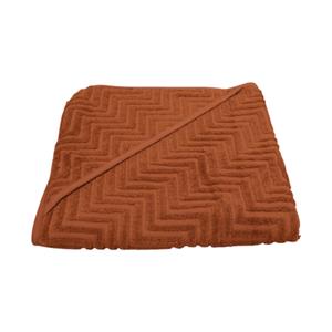Filibabba Bath towel with hood GOTS - Zigzag rust