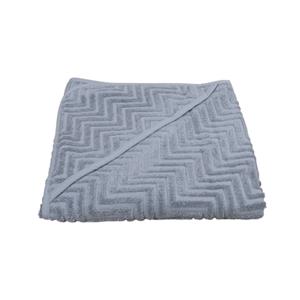 Filibabba Bath towel with hood GOTS - Zigzag powder blue