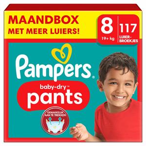 Pampers Baby-Dry Pants, Gr. 8 Extra Large, 19kg+, Monatsbox (1 x 117 Pants)