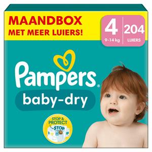 Pampers Baby Dry Luiers Maat 4 (9-14 kg) 204 stuks