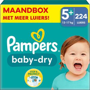 Pampers  Baby Dry - Maat 5+ - Maandbox- 224 stuks - 12/17 KG