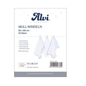 Alvi Mullwindeln 10er Pack weiß 80 x 80 cm