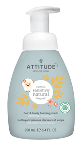 Attitude Oatmeal Sensitive Natural Baby Care 2-in-1 Shampoo en Schuimende Douchegel