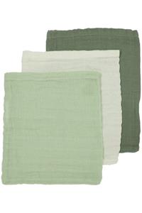 Meyco Washandjes  Pre-washed Off-white/Sage Green/Forest Green 3-pack