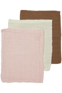 Meyco Washandjes  Pre-washed Off-white/Soft Pink/Toffee 3-pack