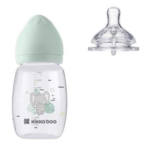Kikkaboo Babyflasche Babyflasche Savanna 260 ml, Silikonsauger Größe M Anti-Kolik ab 3 Monaten