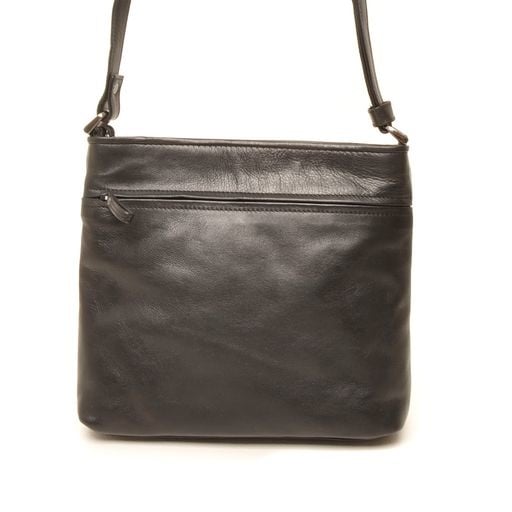 Berba leren Crossbody tas Soft Zwart