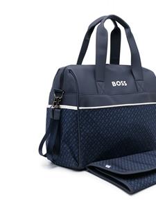 logo-patch zipped changing bag - Blauw