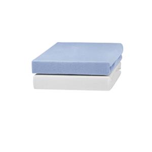 urra Jersey hoeslaken 2-pack 70 x 140 cm wit/blauw