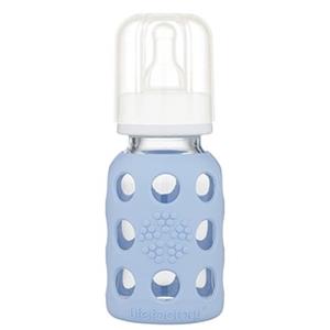 Lifefactory Baby Glas-Trinkflasche 120ml, Silikonsauger Gr. 1 (0-3 Mo), blanket