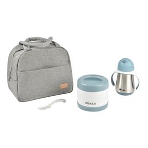 BÉABA Isolierflasche On-the-go Mahlzeit-Tasche, 4-tlg., windisches blau