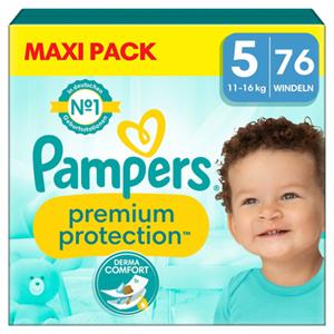 Pampers Premium Protection, Gr. 5 Junior, 11-16kg, Maxi Pack (1x 76 Windeln)