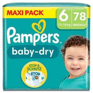 Pampers Baby-Dry luiers, maat 6, 13-18 kg, Maxi Pack (1 x 78 luiers)