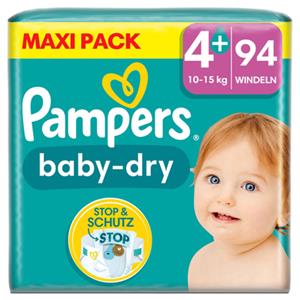 Pampers Baby-Dry Windeln, Gr. 4+, 10-15kg, Maxi Pack (1 x 94 Windeln)