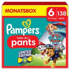 Pampers Baby-Dry Pants Paw Patrol, maat 6 extra Large 14-19kg, maandbox (1 x 138 luiers)