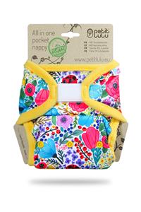 Babybum Petit Lulu Pocketluier Flower Garden - OneSize (4-15 kilo) - Klittenband