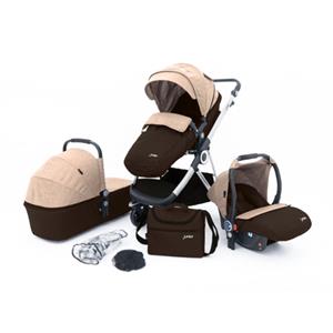 petex 3-in-1 Kombi-Kinderwagenset Multi Traveller braun/chrome