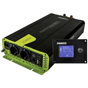ProUser PSI1500TX Omvormer 1500 W 12 V - 230 V/AC Incl. afstandsbediening, UPS-functie, Netvoorrangsschakeling