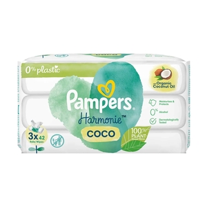 Pampers Harmonie Kokosnoot 0% plastic babydoekjes - 126 stuks