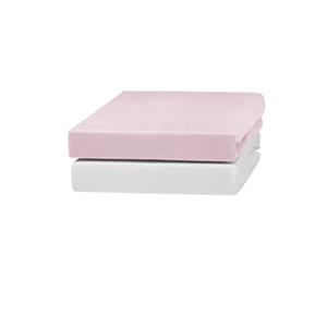 Urra Jersey Spannlaken weiß/rosa, 40 x 90 cm, 2er Pack rosa/weiß