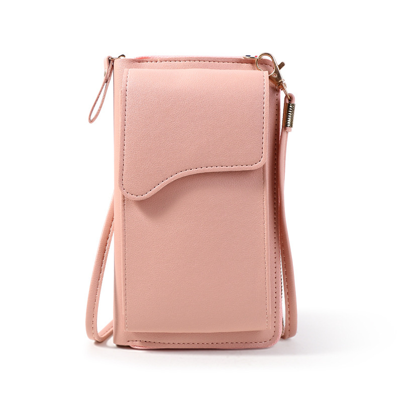 Coverzs Telefoontasje leer met portemonnee (roze)